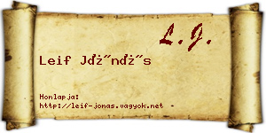 Leif Jónás névjegykártya